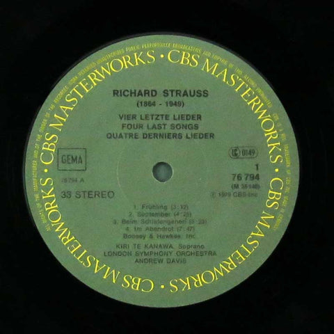 Strauss - Four Last Songs/Vier letzte Lieder