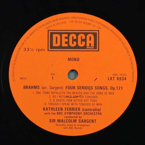 Brahms - Four Serious Songs