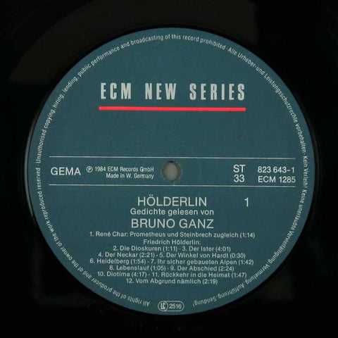 Hölderlin - Gedichte gelesen von Bruno Ganz