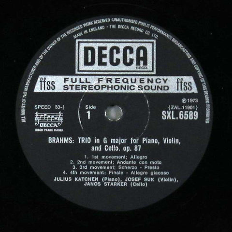 Brahms - Trio in C Major / Cello Sonata No 2