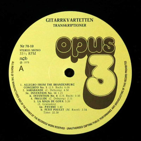 Gitarr-Kvartetten -Transkriptioner