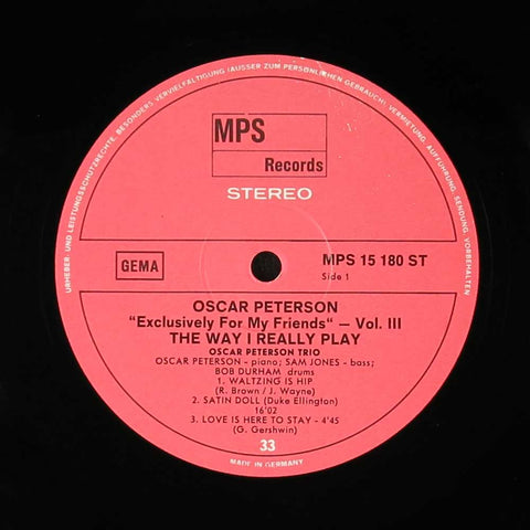 Oscar Peterson Vol III - The Way I Really Play