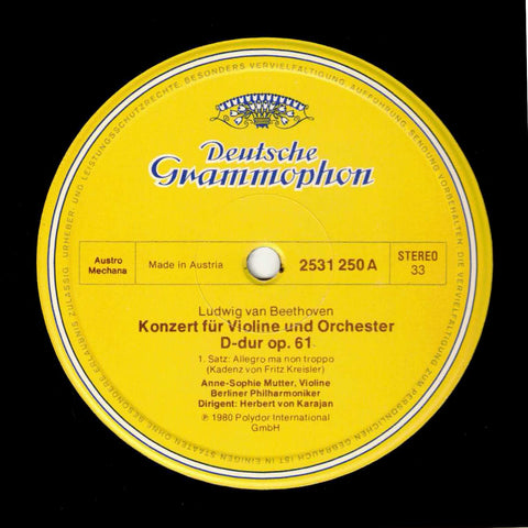 Beethoven - Anne-Sophie Mutter, Herbert von Karajan – Konzert für Violine u. Orchester D-Dur op. 61