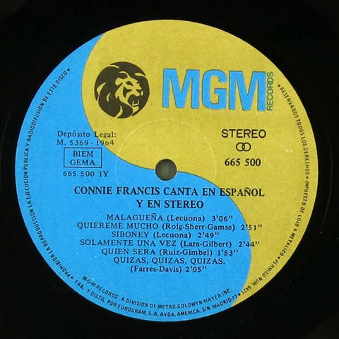 Connie Francis en espanol y en stereo