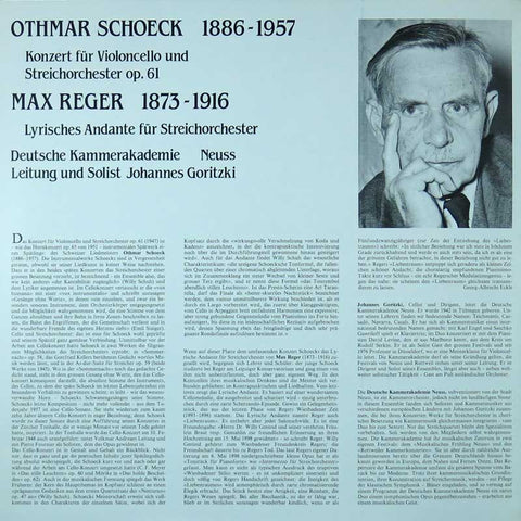 Schoeck - Cellokonzert / Reger Lyrisches Andante