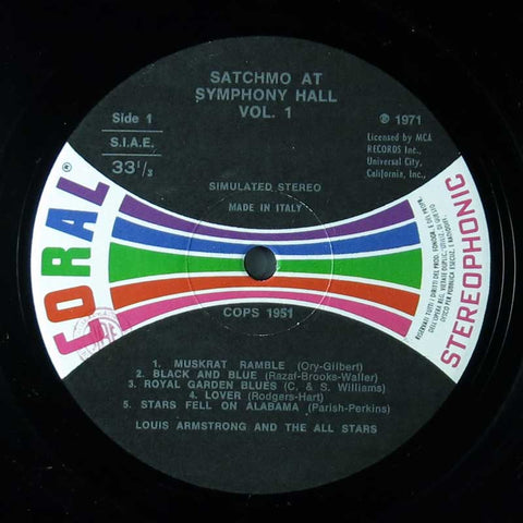 Satchmo at Symphony Hall Vol. I
