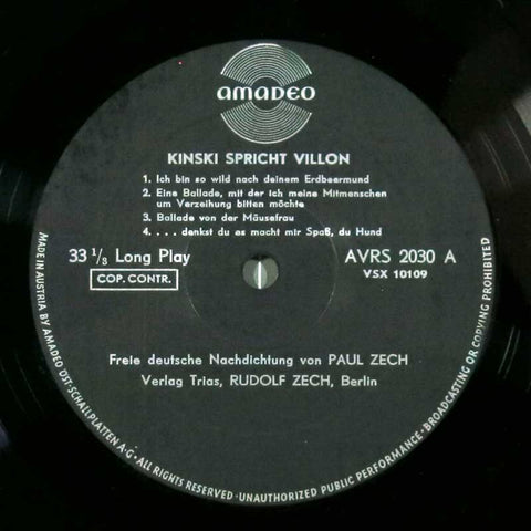 Kinski spricht Villon