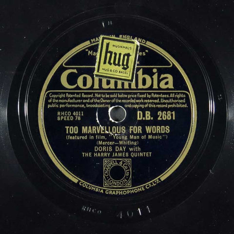 Too Marvellous For Words / With A Song In My Heart