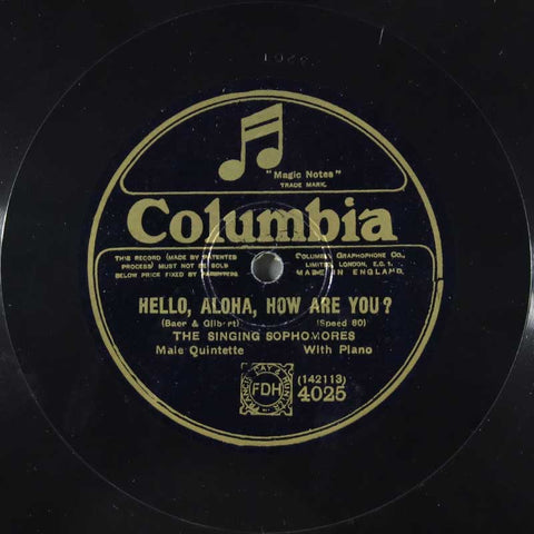 Hello, Aloha, How Are You? / Honey Bunch