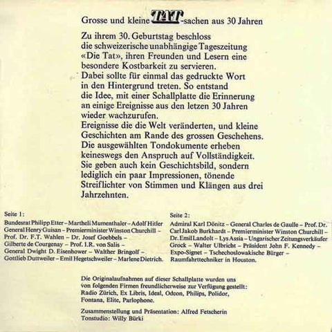 TAT-sachen aus 30 Jahren