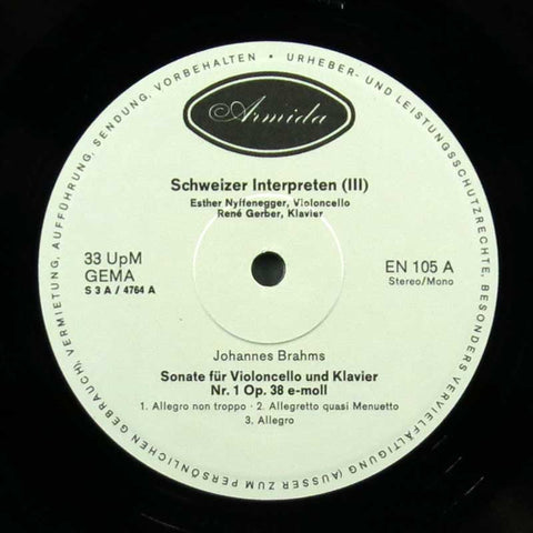 Brahms - Schweizer Interpreten III