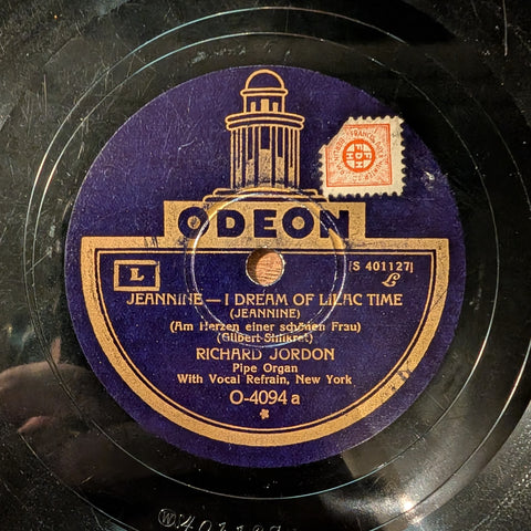 Richard Jordon – Jeannine – I Dream Of Lilac Time / I Loved You Then As I Love You Now