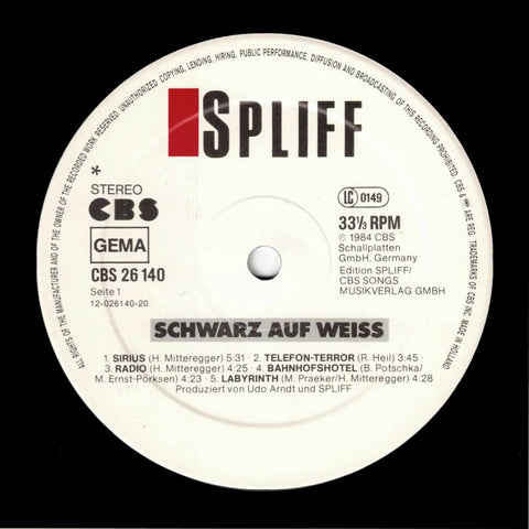 Spliff – Schwarz Auf Weiss