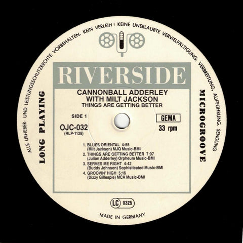 Cannonball Adderley With Milt Jackson – Things Are Getting Better
