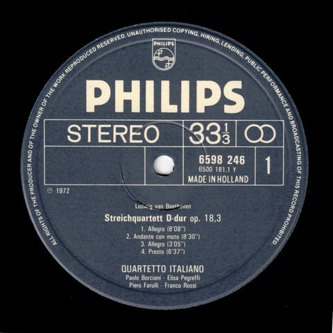 Beethoven, Quartetto Italiano – Sämtliche Streichquartette Und Große Fuge Op. 133