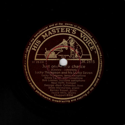 Lucky Thompson And His Lucky Seven – Just One More Chance / Boppin' The Blues
