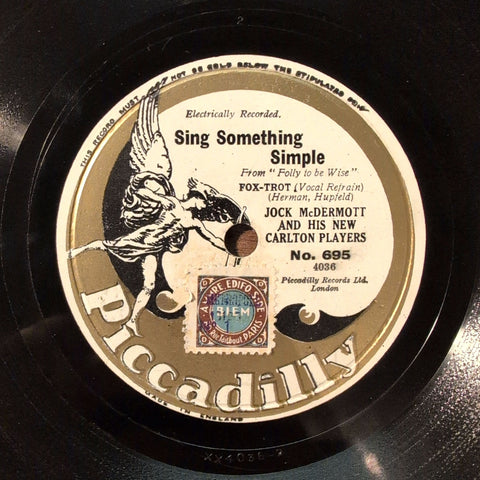 Jock McDermott and his New Carlton Players – Sing Something Simple / Three Little Words