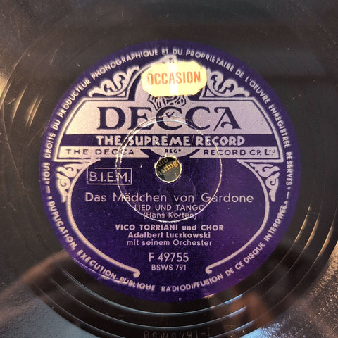 Vico Torriani Chor Adalbert Luczkowski – Mädchen von Gardone / Als Einst Casanova Durch Venedig Ging