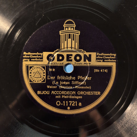 Bijou Accordeon Orchester – Der fröhliche Pfeifer / Mimile-Walzer