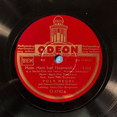 Pola Negri – Mein Herz Hat Heimweh... / Ich Möchte Einmal Nur Mein Ganzes Herz Verschwenden