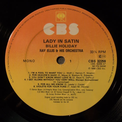 Billie Holiday With Ray Ellis And His Orchestra – Lady In Satin