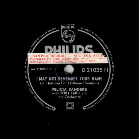 Felicia Sanders – I May Not Remember Your Name / What Should I Do