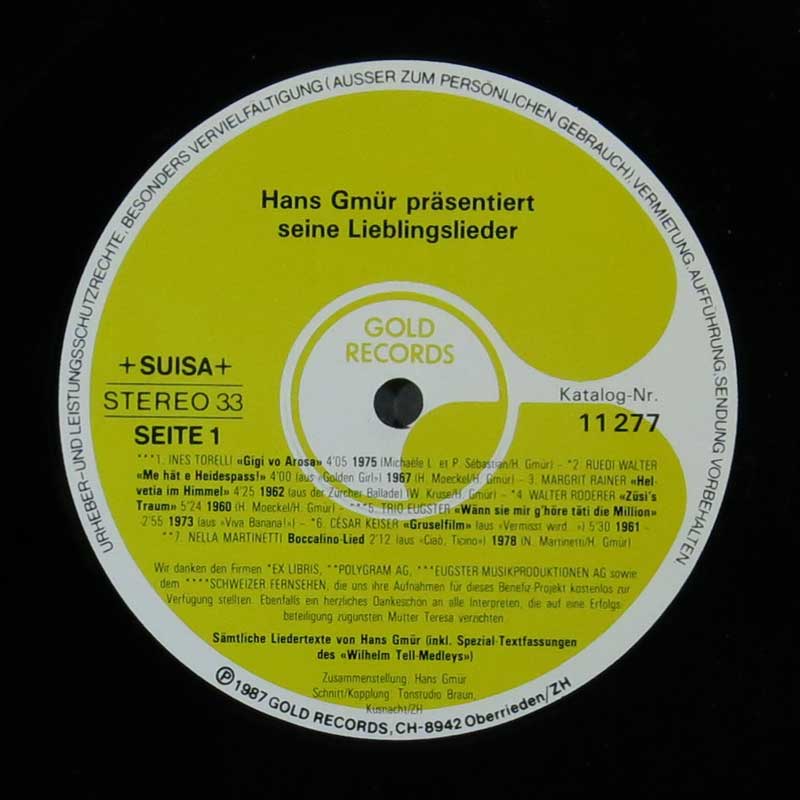Hans Gmür präsentiert seine Lieblingslieder