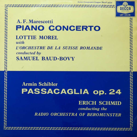 Marescotti - Piano Concerto / Schibler - Passacaglia