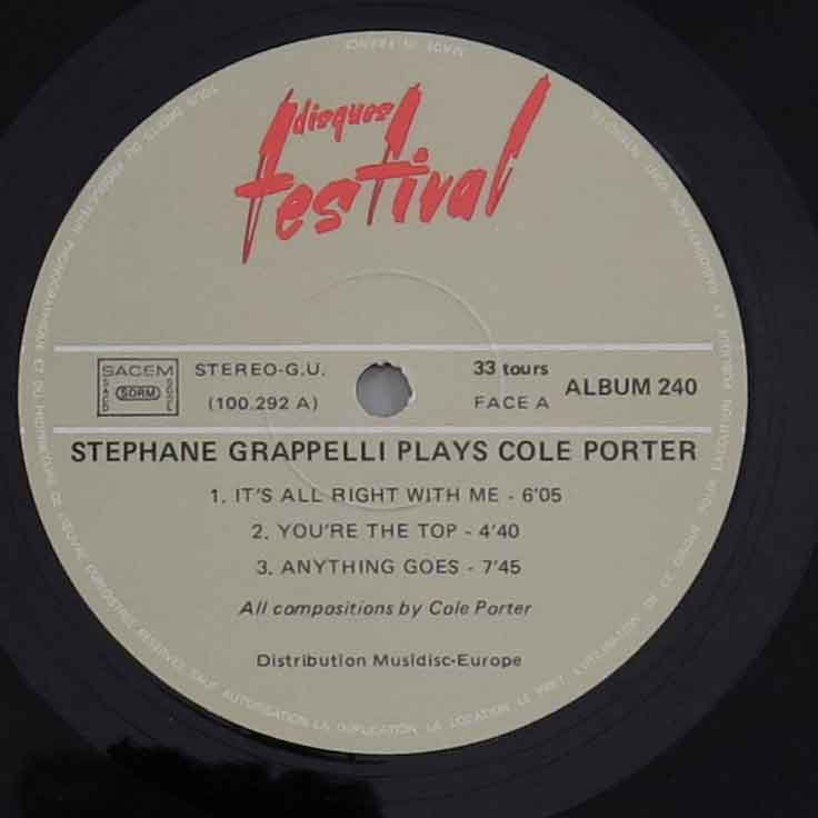 Stephane Grappelli Plays Cole Porter